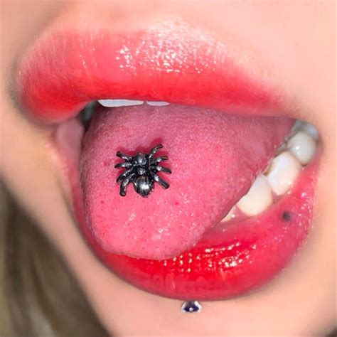 spider tongue ring|spider tongue ring ideas.